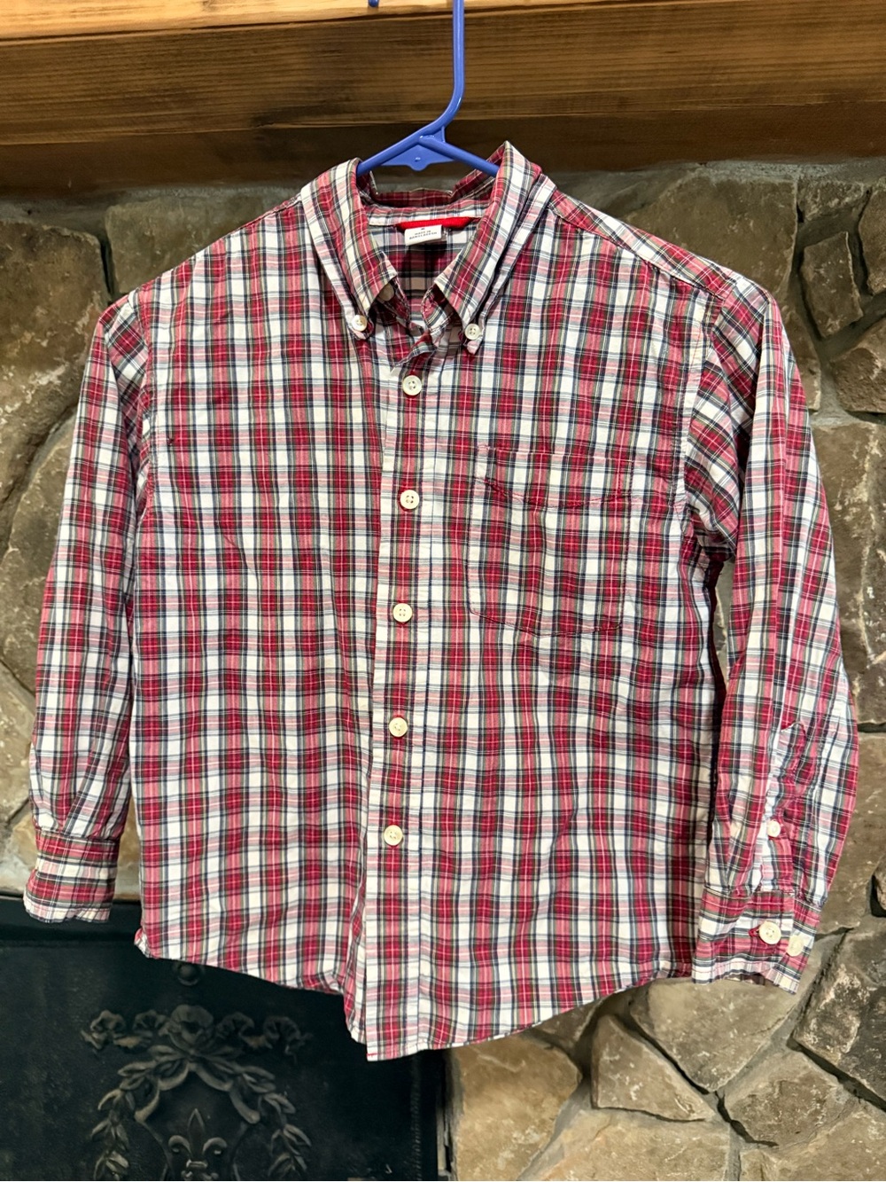 Gap Plaid Button Down in Red & White Size Small